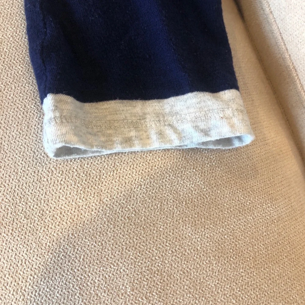 Justice Navy and Gray Buttoned Top